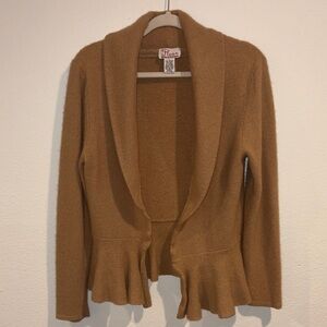 Fleur By: David Rodriguez Vintage Women's Wool Camel Cardigan Sweater Large